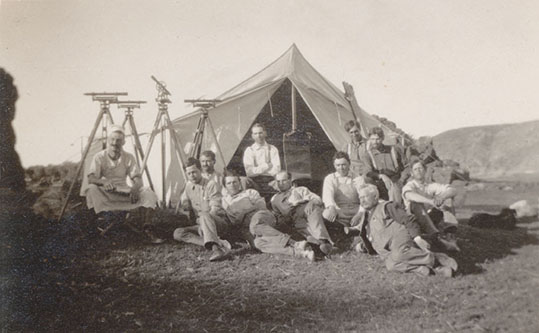 men in tent